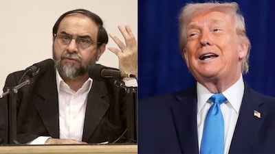 Iranian leader Hassan Rahimpour Azghadi and US President Donald Trump | File Image