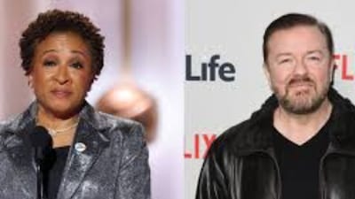 Wanda Sykes onstage at the Golden Globes after accepting Ricky Gervais’ award in his absence.(Photo Credit : X)