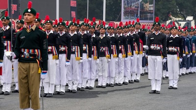 NCC cadets during Republic Day parade rehearsals at Cariappa Parade Ground, in New Delhi, Saturday, Jan. 3, 2026. (PTI/File)
