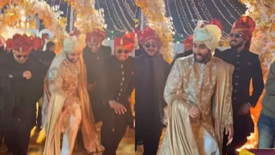 The groom was joined by his friends. (Photo Credit: Instagram)