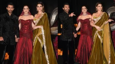 Kriti wore an olive green saree. (Photo Credit: Instagram) 