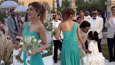 Kriti Sanon’s sweet bridesmaid moment at sister Nupur Sanon's white wedding. (Photo Credit: Instagram)