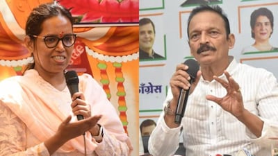 Congress MP and current Mumbai Congress chief Varsha Gaikwad and former Mumbai Congress president Bhai Jagtap | File Image