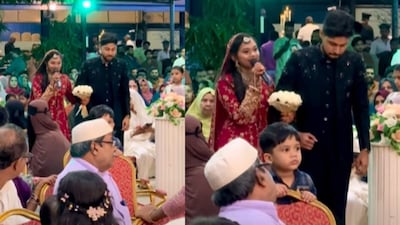 The bride’s husband looks at her lovingly. (Photo Credit: Instagram)