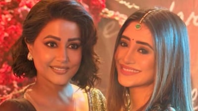 Hina Khan, Shivangi Joshi met at Nupur Sanon and Stebin Ben’s reception. (Photo Credit: Instagram)