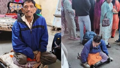 Officials were left stunned when they found the 50-year-old leprosy patient during an anti-beggary drive in Indore. (Image: Sourced)