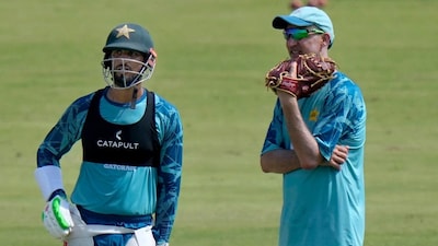 Jason Gillespie and Shan Masood (Picture credit: AP)
