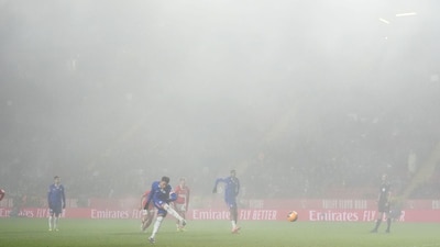 Enzo Fernandez scores his team's fifth goal of the match during the English FA Cup third round game between Charlton Athletic and Chelsea (Picture credit: AP)