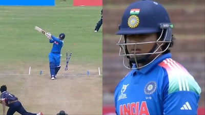 Vaibhav Sooryavanshi out for 2 in India U19 World Cup 2026 opener. (Picture Credit: Screengrab)