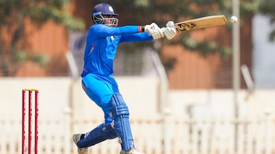 Vidarbha's Yash Rathod batting in the Vijay Hazare Trophy quarter-final against Delhi (PTI)