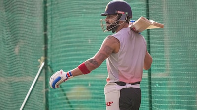 Star Indian batter Virat Kohli in the nets (PTI)