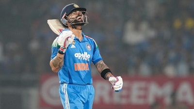 Virat Kohli won the player of the match for his 93 off 91 balls (PTI)