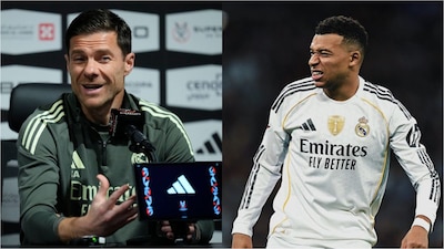 Real Madrid's Xabi Alonso and Kylian Mbappe (X)
