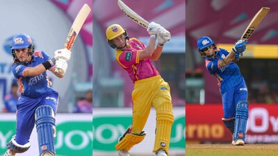 (From left) Amelia Kerr, Meg Lanning and Amanjot Kaur (PTI/WPL)