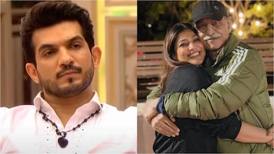 Arjun Bijlani's wife Neha with her father during happier times.