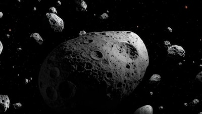 Images show asteroid 2025 MN45 surrounded by other space rocks within the main asteroid belt, which lies between Mars and Jupiter. (Photo: NSF–DOE Vera C. Rubin Observatory/NOIRLab/SLAC/AURA/P. Marenfeld)