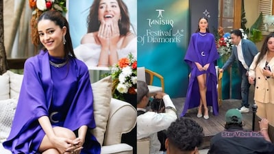 Ananya Panday at a recent event in a royal blue kaftan