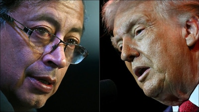Colombian President Gustavo Petro (L) and US President Donald Trump have exchanged several threats in recent weeks. (AFP)