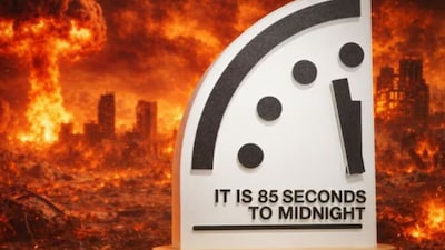 The position of the Doomsday Clock is determined by the Science and Security Board of the Bulletin of the Atomic Scientists.