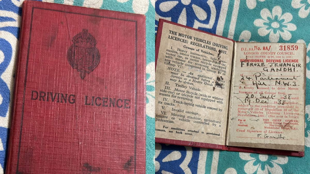 Lost For Years, Feroze Gandhi’s Driving Licence Finds Its Way Back To Gandhi Family