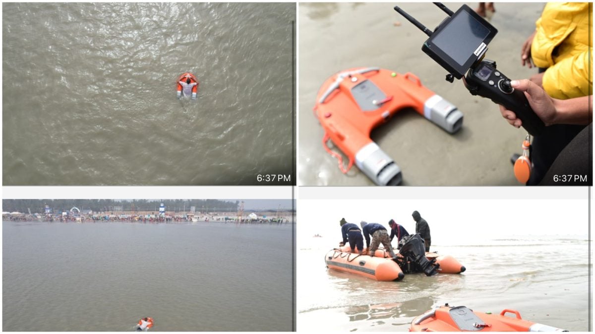 Remote-Controlled Lifebuoy Water Drone Deployed At Gangasagar Mela For Enhanced Safety