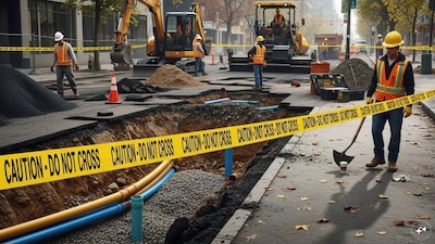 The officials have been booked for not adopting safety precautions while digging a road for repairs. (AI generated for representation)