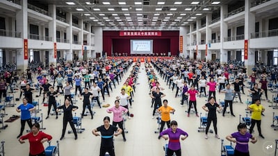 Participants complete multiple supervised sessions each day, totalling up to 72 classes over a 28-day stay. These include high-intensity interval training, spinning, boxing and endurance cardio (Image: Representational)