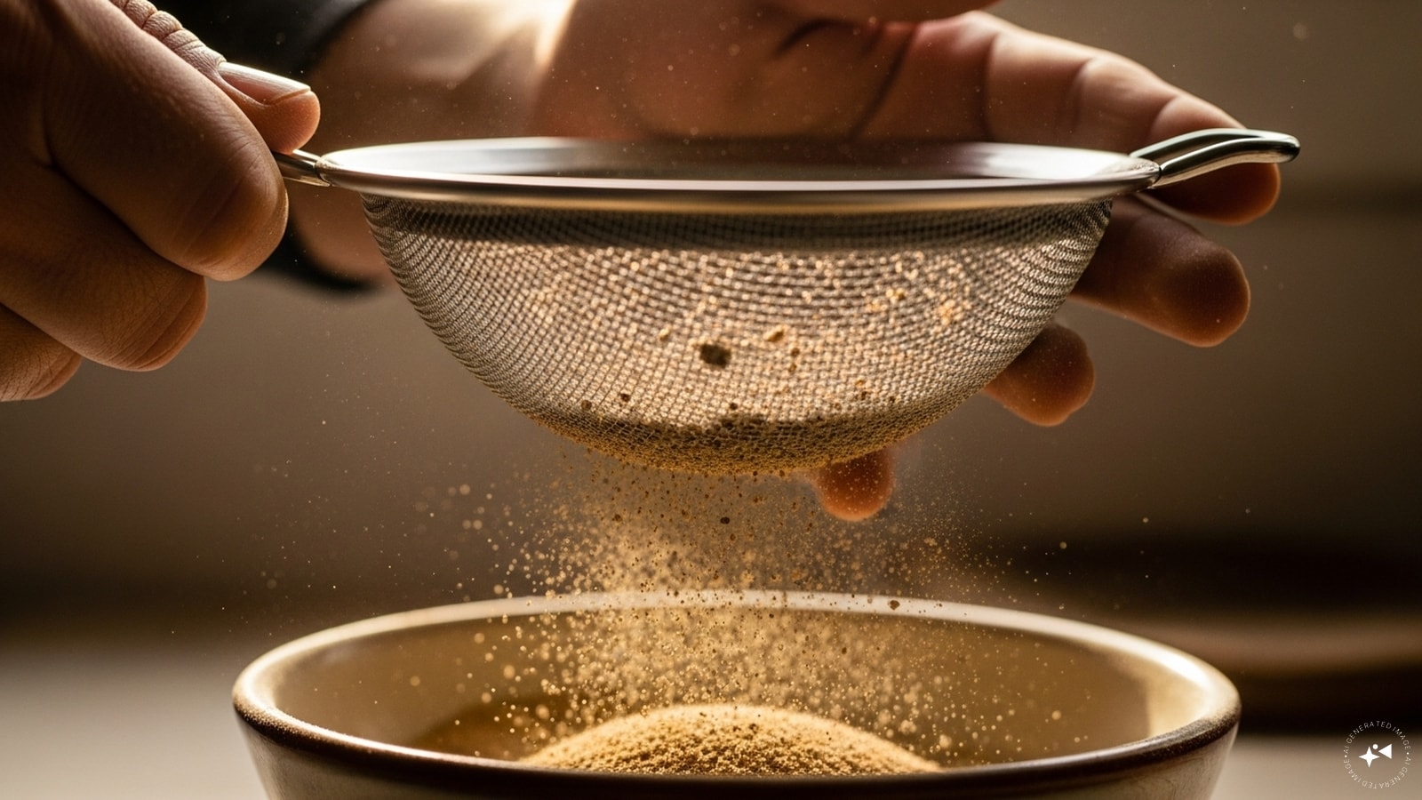 Next, sieve to get rid of any contaminants. 