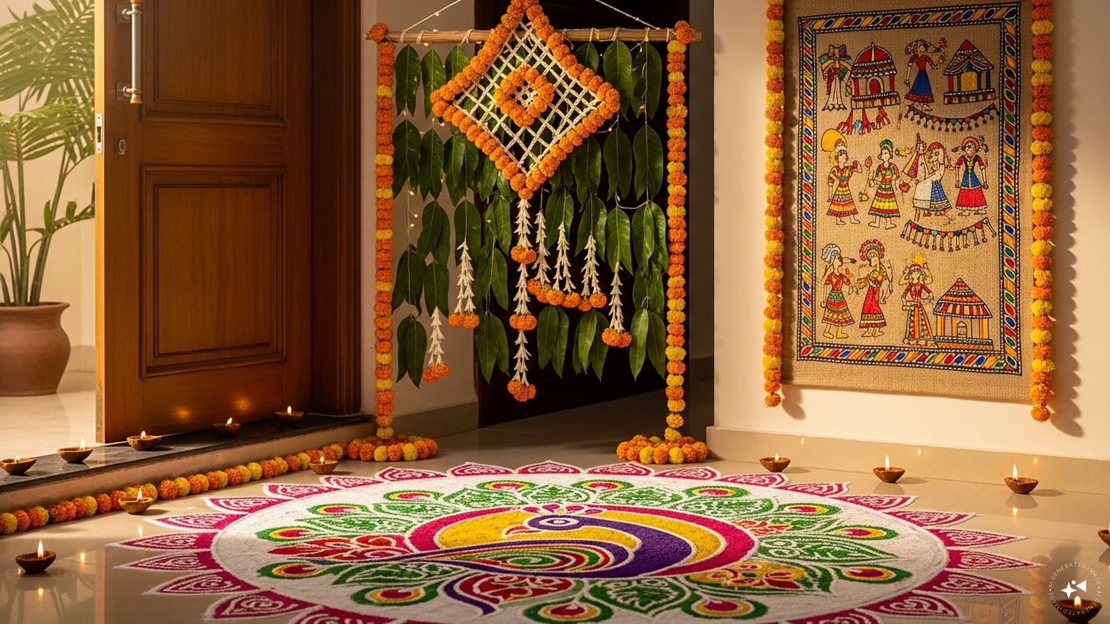 Festive Home Decor: Custom wall hangings, torans, or rangoli stencils make homes festive-ready. Personalized designs add a unique touch, blending tradition with modern aesthetics, and ensure your loved ones feel cherished during the joyous Pongal celebrations. Festive Home Decor: Custom wall hangings, torans, or rangoli stencils make homes festive-ready. Personalized designs add a unique touch, blending tradition with modern aesthetics, and ensure your loved ones feel cherished during the joyous Pongal celebrations.