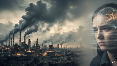 Studies from China have shown that spikes in pollutants such as PM2.5, PM10, NO₂ and SO₂ are linked to higher psychiatric outpatient visits, including for anxiety and depression. (AI-Generated Image)