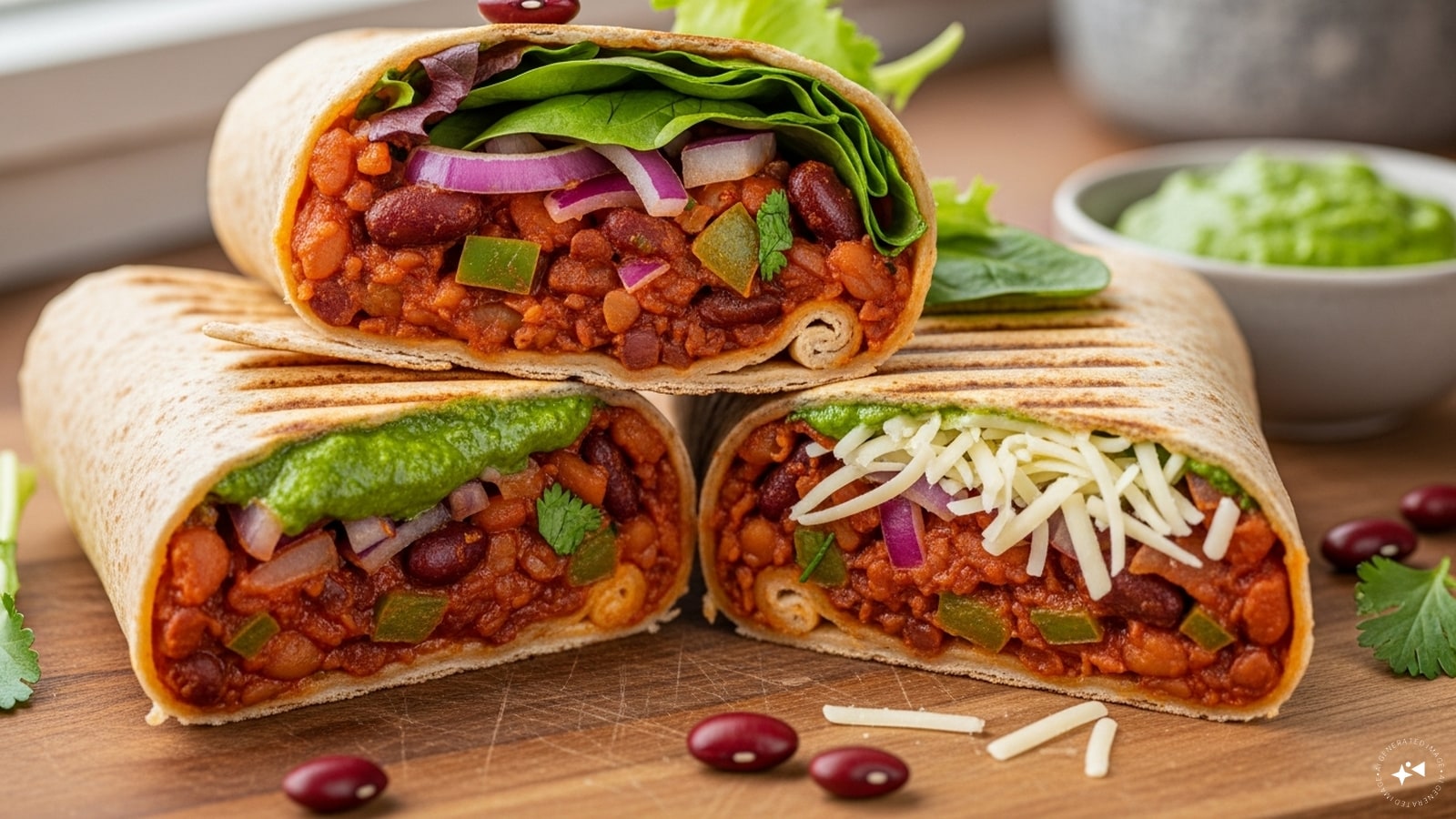 Rajma Wraps: Spicy, saucy rajma stuffed in whole wheat wraps with fresh veggies, chutney, or cheese makes a perfect quick meal. Portable, tasty, and wholesome, these wraps are ideal for lunchboxes or a lazy weekend snack.