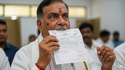 A Shiv Sena candidate tore and swallowed his party rival's forms for the Pune civic polls. (AI-Generated Image)