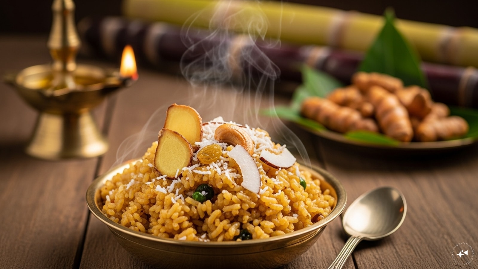  Chakkara Pongal (Karnataka): Karnataka’s Chakkara Pongal resembles the Tamil version but often includes dry ginger and coconut. It balances sweetness and spice, reflecting regional tastes while honouring the harvest and solar transition.