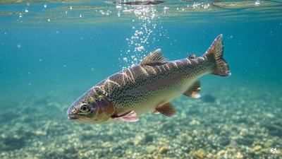 When people say fish drown, they mean suffocation due to lack of oxygen, not lungs filling with water. (AI Generated)