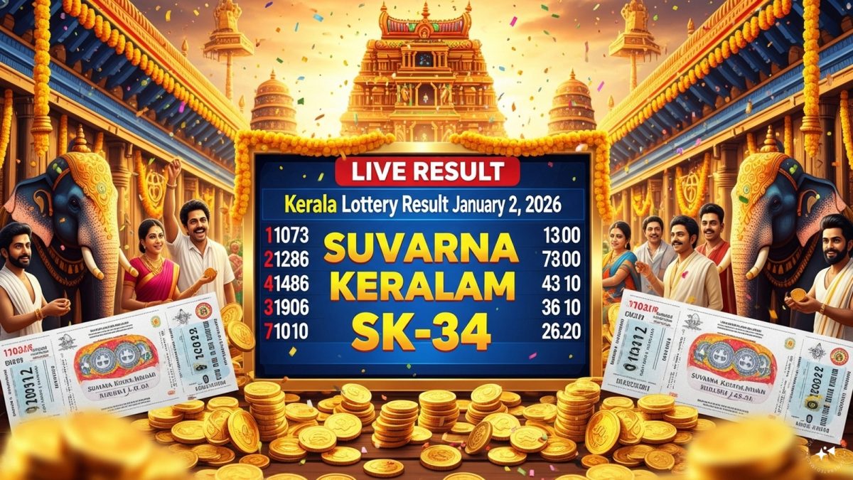 Kerala Lottery Results Today Live: Suvarna Keralam SK-34 Winning Numbers 2 January 2026