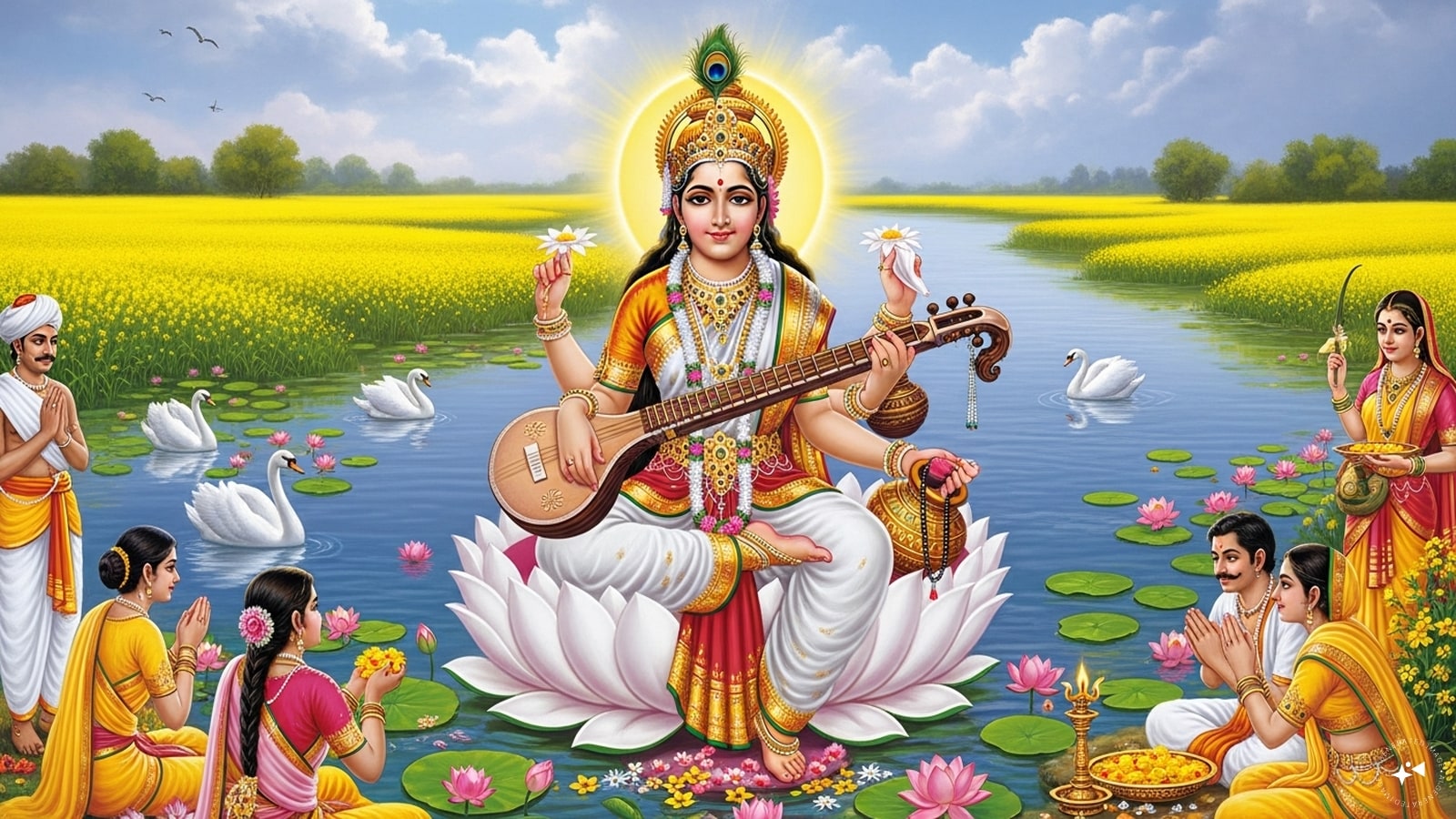 May Goddess Saraswati shower her blessings on you and guide you towards success, happiness and enlightenment. Happy Basant Panchami to you and your family! May Goddess Saraswati shower her blessings on you and guide you towards success, happiness and enlightenment. Happy Basant Panchami to you and your family!
