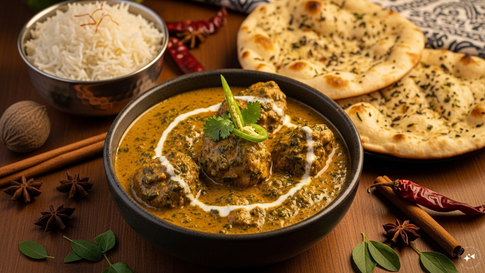 Methi Chicken: For meat lovers, methi chicken is a must-try. Chicken is simmered with onions, tomatoes, curd, and a bouquet of spices before fresh methi leaves are added. The leaves lend a unique depth to the curry, balancing richness with a subtle bitterness.