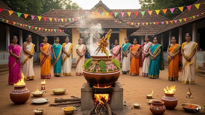 Celebrate this Pongal with love, gratitude, and happiness, making every moment a memory to cherish forever. (Image: AI-generated)
