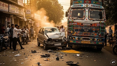 Across India, for every three crashes due to wrong side driving, at least one is deadly, the analysis shows. (Ai generated image)