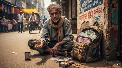 Begging is not always the last resort of survival in India, it is also business. (AI-Generated Image)
