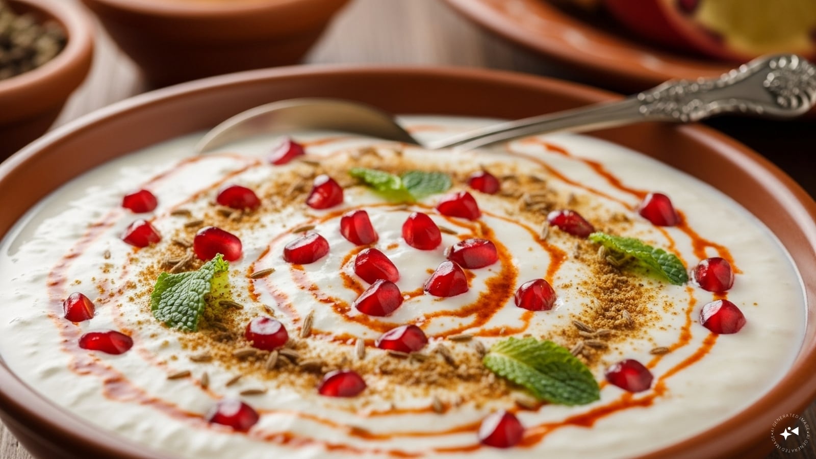 Pomegranate Raita: With juicy pomegranate seeds and a tangy yogurt base, this raita is both sweet and tart. Packed with antioxidants, it adds a vibrant touch to your meal and supports immune health during the colder months.