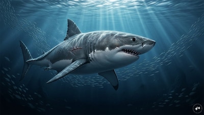 A 13-year-old boy was critically injured in a shark attack at Shark Beach, Vaucluse, Sydney Harbour. Police urge swimmers to avoid nearby waters after the incident. (AI Image)