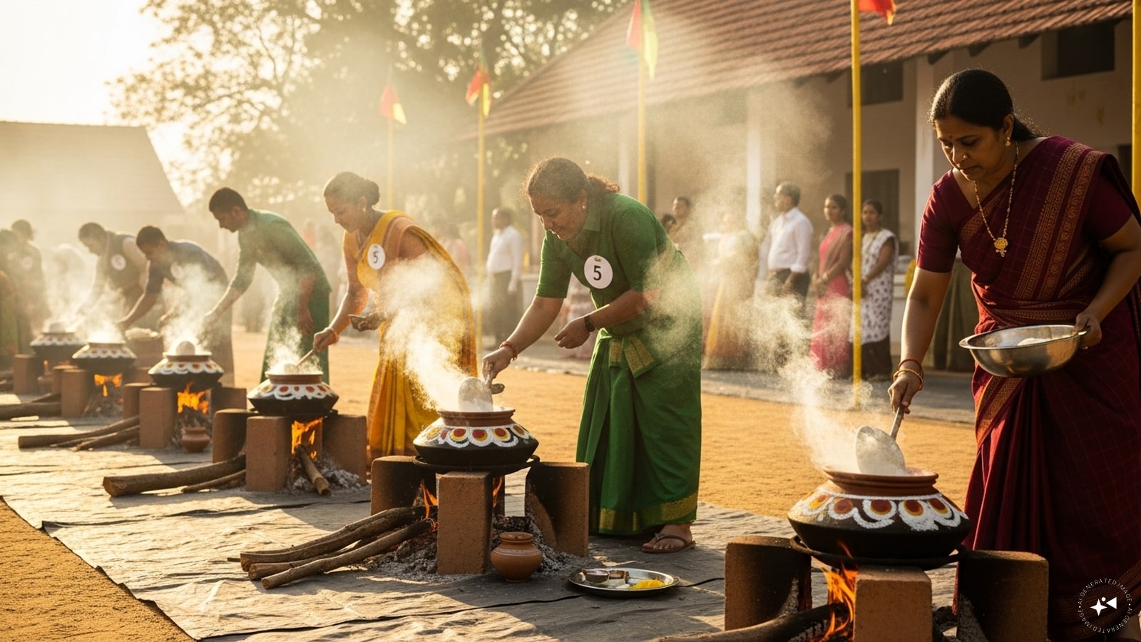 Pongal Cooking Challenge: Host a family cooking competition featuring traditional dishes like sweet Pongal, vadai, or coconut chutney. Everyone can participate, share tips, and enjoy tasting each other’s creations, adding a delicious and interactive twist to the festivities.