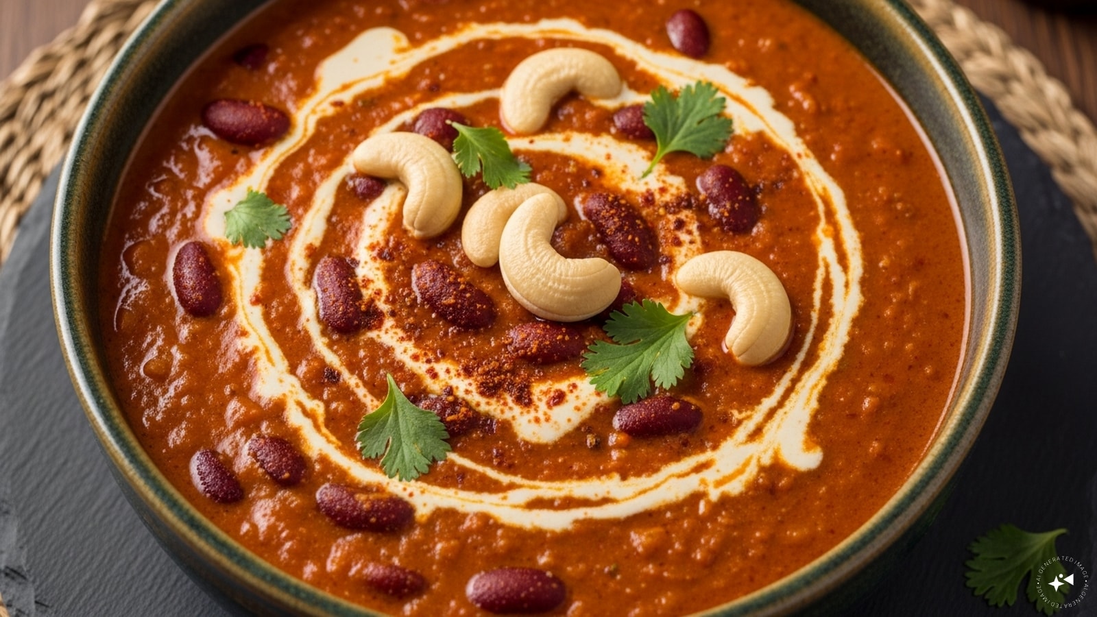 Rajma Masala With Cashew Cream: This indulgent version adds cashew cream to the traditional masala, giving it a rich, velvety texture. The subtle nutty flavour complements the spices beautifully, making it a restaurant-style rajma that’s perfect for festive meals or special occasions.