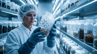 The Millennium Seed Bank stores more than 2.4 billion seeds collected from 190 countries. (AI Generated)