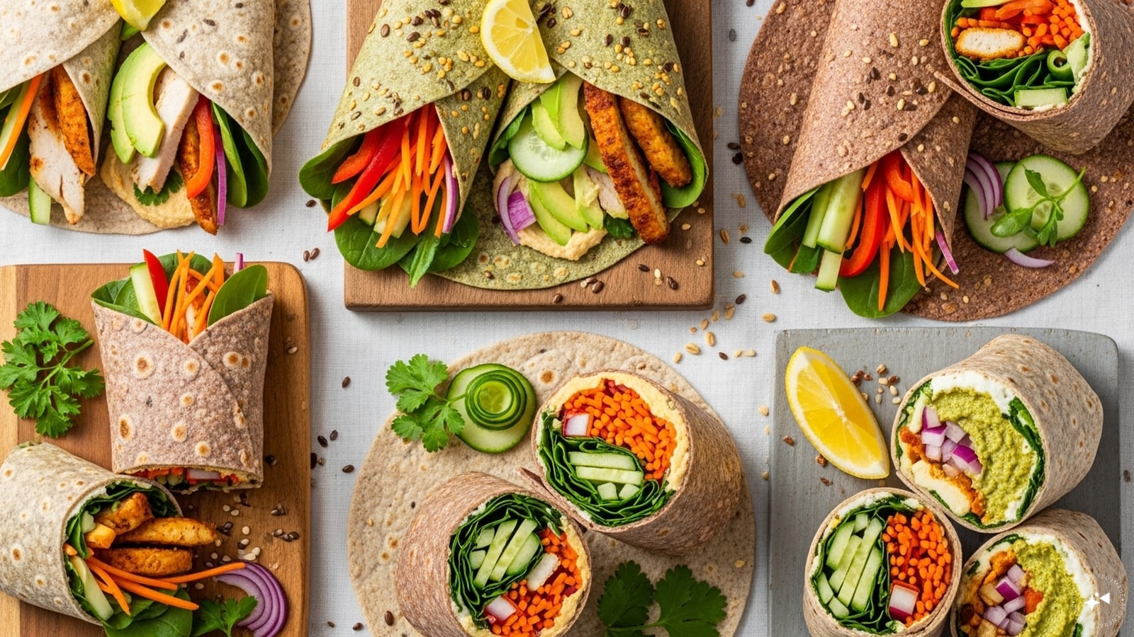  Multigrain Wraps: Use multigrain tortillas or flatbreads for sandwiches and wraps. Filled with vegetables, lean proteins, and spreads, these wraps deliver more fiber and micronutrients than standard wheat wraps. They’re convenient, flavourful, and perfect for a healthy lunch on the go.