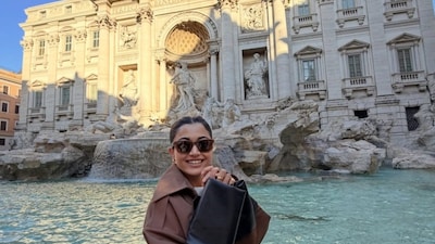 Rashmika Mandanna at the Trevi Fountain in Rome