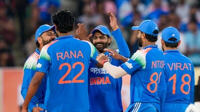 Indian team celebrating. (PTI Photo)
