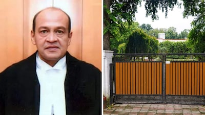 Justice Yashwant Varma's bungalow (right) where the cash was recovered. (File)