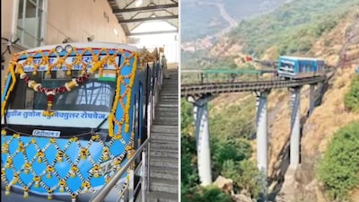 Haji Malang or Malanggad in Kalyan got India's longest funicular railway or cable car network. (X/Local18)